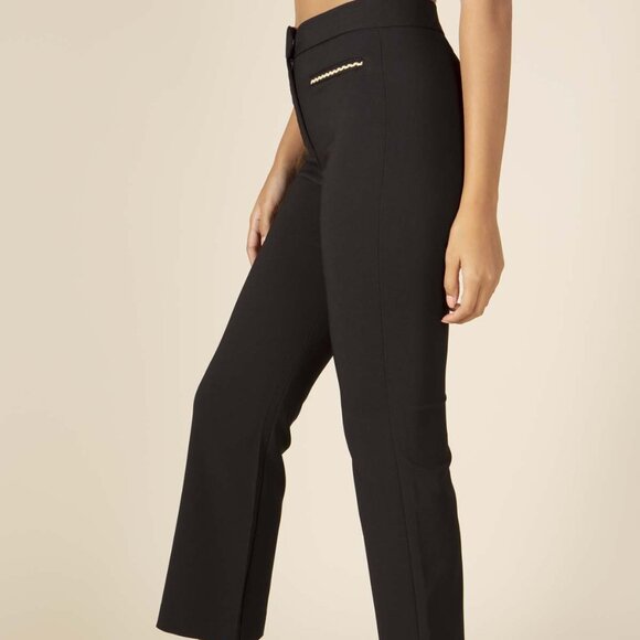 Black Dress Pants with Gold Trim Pockets - Picture 2 of 4